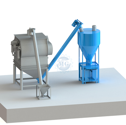 Elektronisch weegsysteem Drooggemengde mortel met cement silo beschikbaar