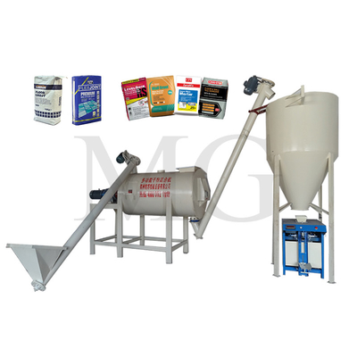 Eenvoudige Dry Mix Powder Mortar Plant Muur Putty Sand Cement Mixer Keramische tegels Kleefstof Grout Maker Machine Spanning Op maat