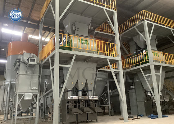 10-50 T / H Droog poeder mortel productielijn Muur putty Skim Coat Mixer Tile Kleefmachine