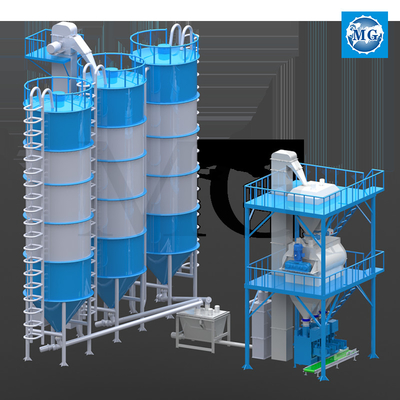 4m Automatisch Tegel Zelfklevend Ceramisch Mortier 100t/H met Gedwongen Tweelingschachtmixer