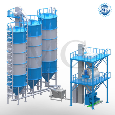 4m Automatisch Tegel Zelfklevend Ceramisch Mortier 100t/H met Gedwongen Tweelingschachtmixer