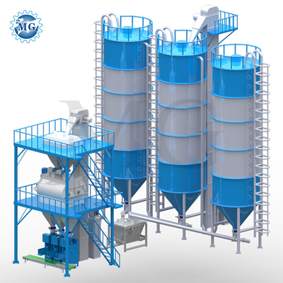 4m Automatisch Tegel Zelfklevend Ceramisch Mortier 100t/H met Gedwongen Tweelingschachtmixer