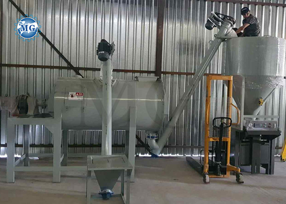 4-5T/H eenvoudige droge menginstallatie met klepverpakkingsmachine