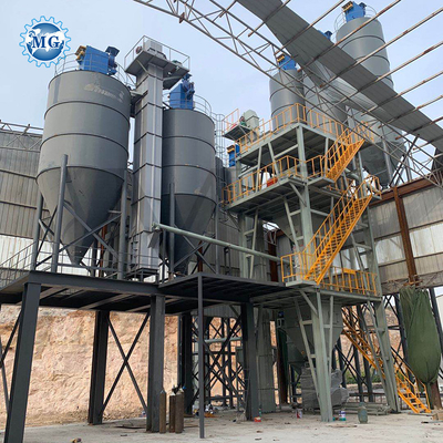 Energiebesparende droge poeder mortel productielijn Muur putty zand cement mengtoerusting Keramische tegels Kleefmachine