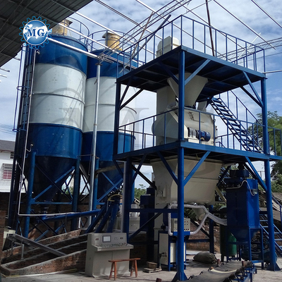 Hoge prestaties 10-30 t/h Dry Mix Powder Mortar Plant Met Twin Shaft Paddle Mixer Machine Wall Putty Sand Cement Mixer Tile Adhesive Productielijn