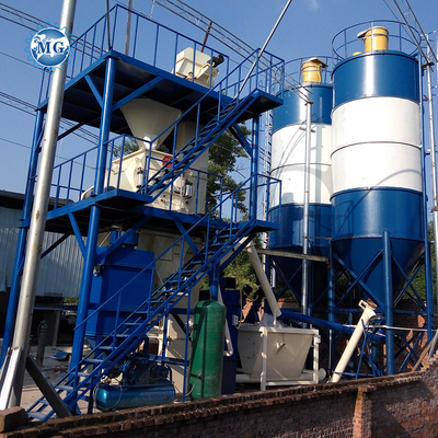 Hoge prestaties 10-30 t/h Dry Mix Powder Mortar Plant Met Twin Shaft Paddle Mixer Machine Wall Putty Sand Cement Mixer Tile Adhesive Productielijn