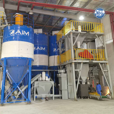 Automatische PLC Dry Mix Powder Mortar Mixing Machine Muurstift Zand Cement Mixer Keramische tegels Kleefstoffabriek