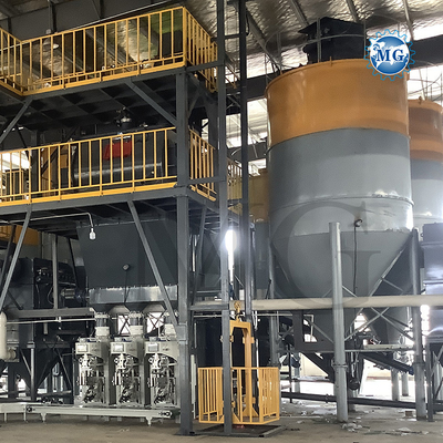 Lange garantie 10-20 tph Productielijn voor droog mortel Muurputten gips zand cement Mixer Keramische tegels Kleefglue Grout maken machine