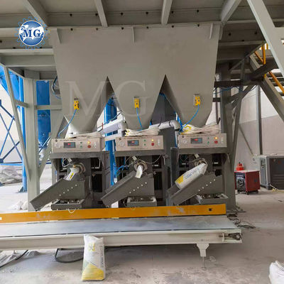 Automatische verpakkingslijn droog mortel Productielijn Muurputten Gips Skim Coat Sand Cement Mixer Tile Kleefglue Grout Maker