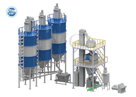 10-50 T / H Droog poeder mortel productielijn Muur putty Skim Coat Mixer Tile Kleefmachine