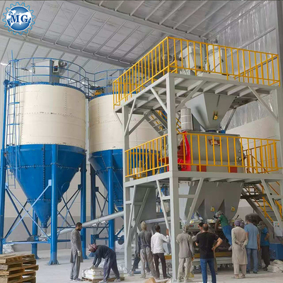 Automatische 10-20TPH Dry Mortar Plant Sand Cement Mixer Tile Adhesive Machine
