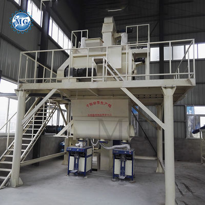 4-5 T/H Capaciteit 35 KW Kracht Droog mengsel poeder mortel Mixer Machine met dubbele schacht Paddle Mixer voor de productie van tegellijm