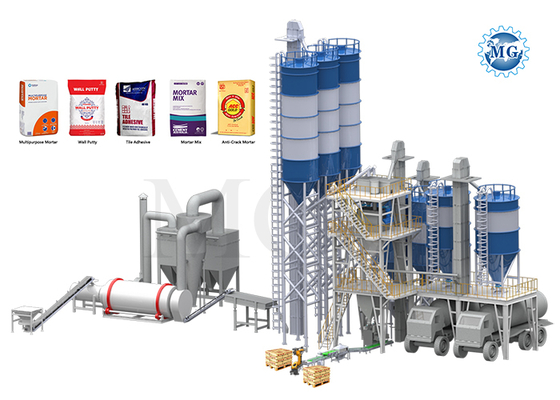 10-50 T / H Droog mengsel poeder mortel plant Muur putty Skim Coat Mixer tegel Kleefmeesmachine