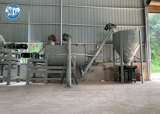 Automatische productielijn voor de productie van 2-6 ton/uur droge mortel met spiraalbandmixer